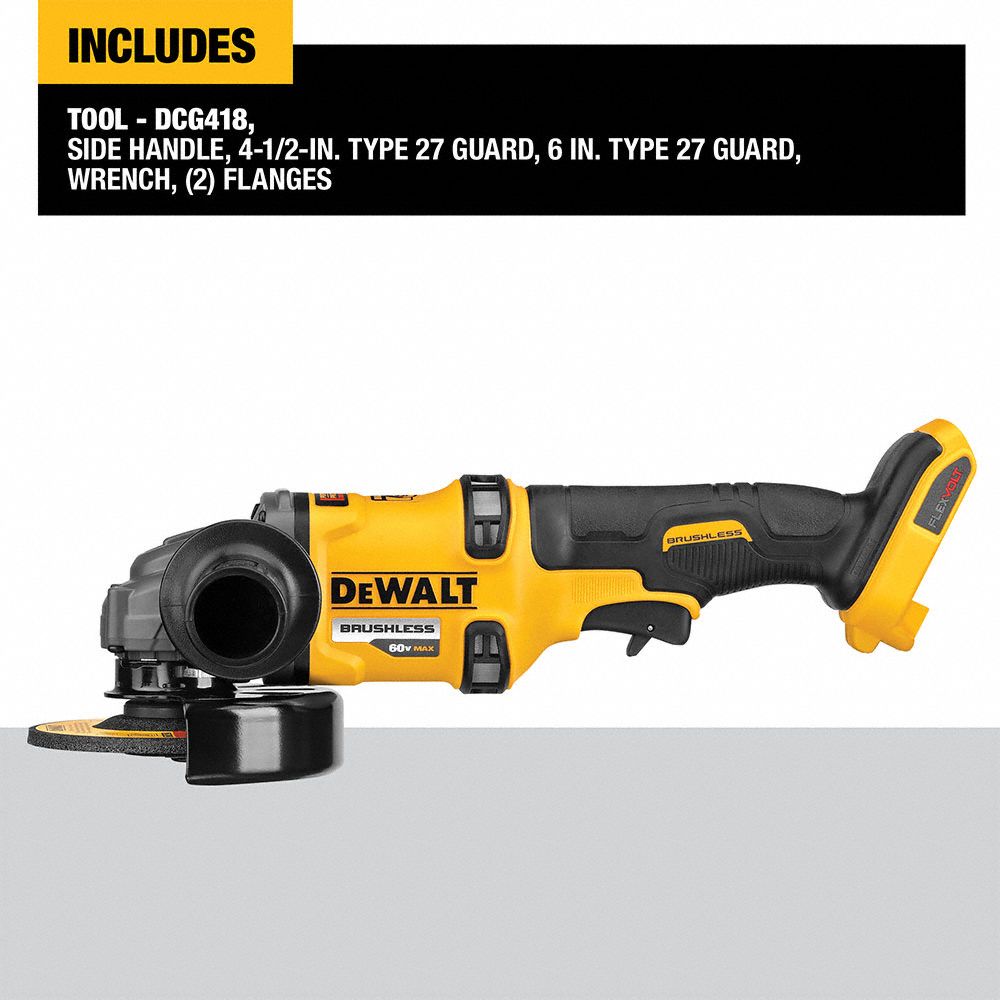 DEWALT Angle Grinder 4 1/2 in_6 in Wheel Dia, Trigger, without LockOn