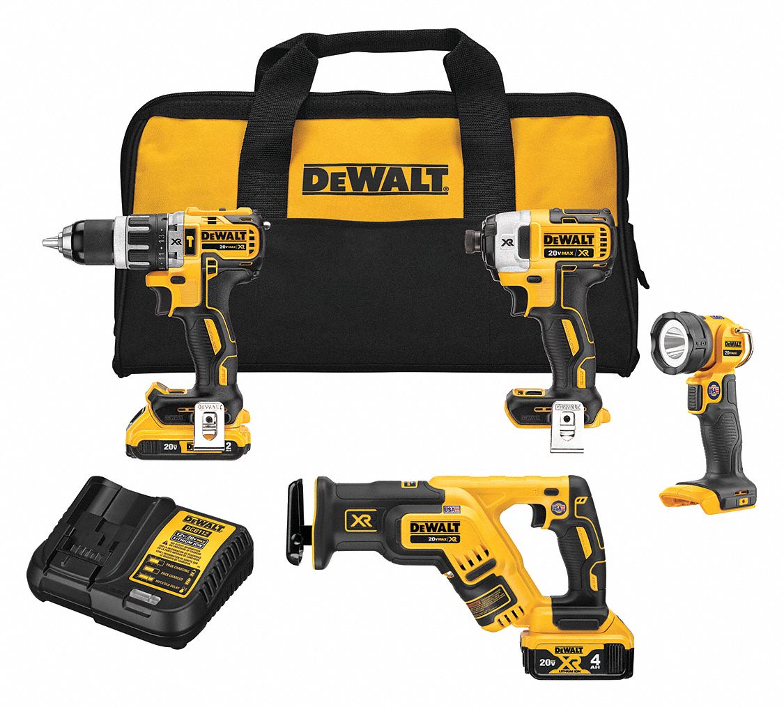 DEWALT 20 V Volt 4 Tools Cordless Combination Kit 60FG32