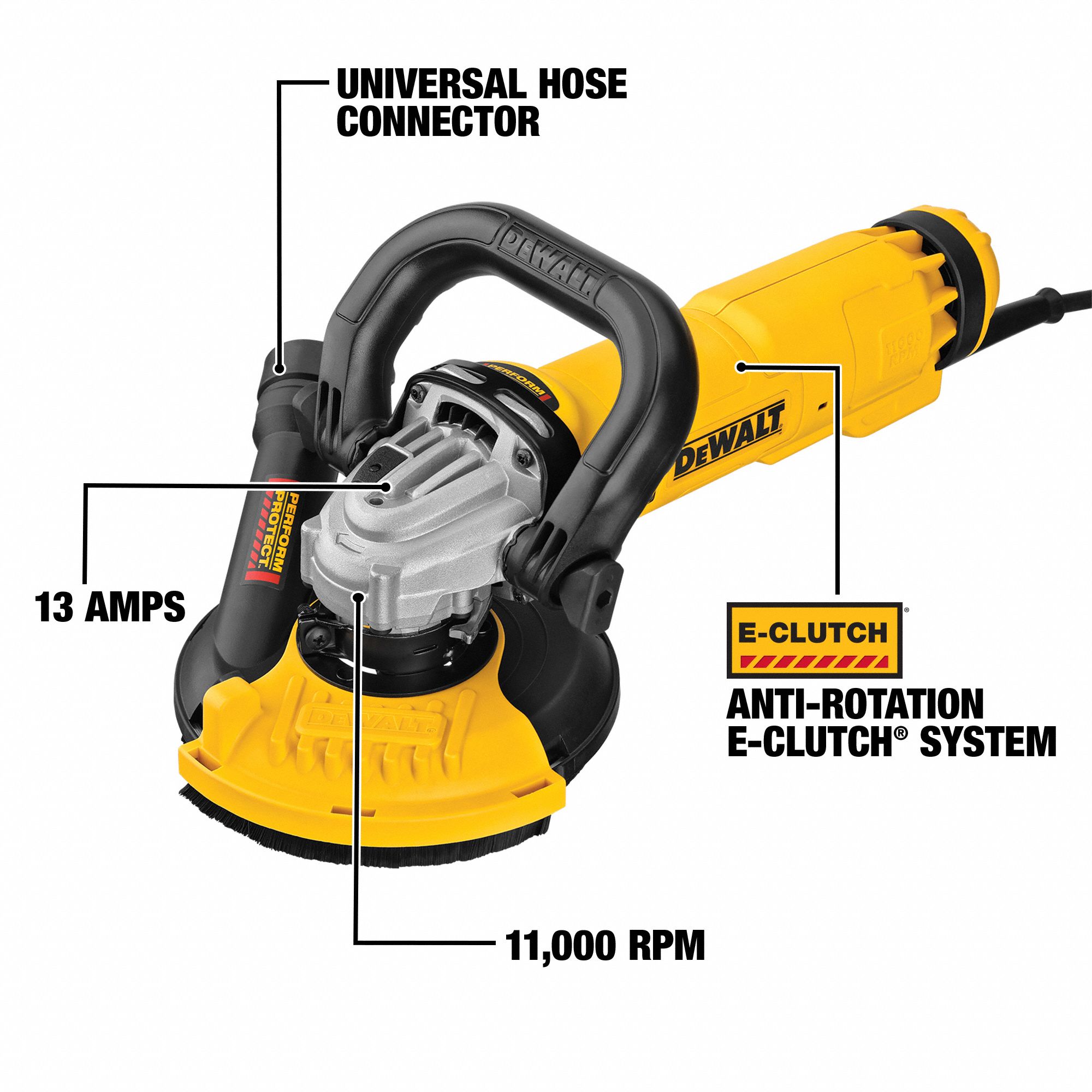 DEWALT Angle Grinder 13 A, 11,000 RPM Max. Speed, Slide, AntiKickback