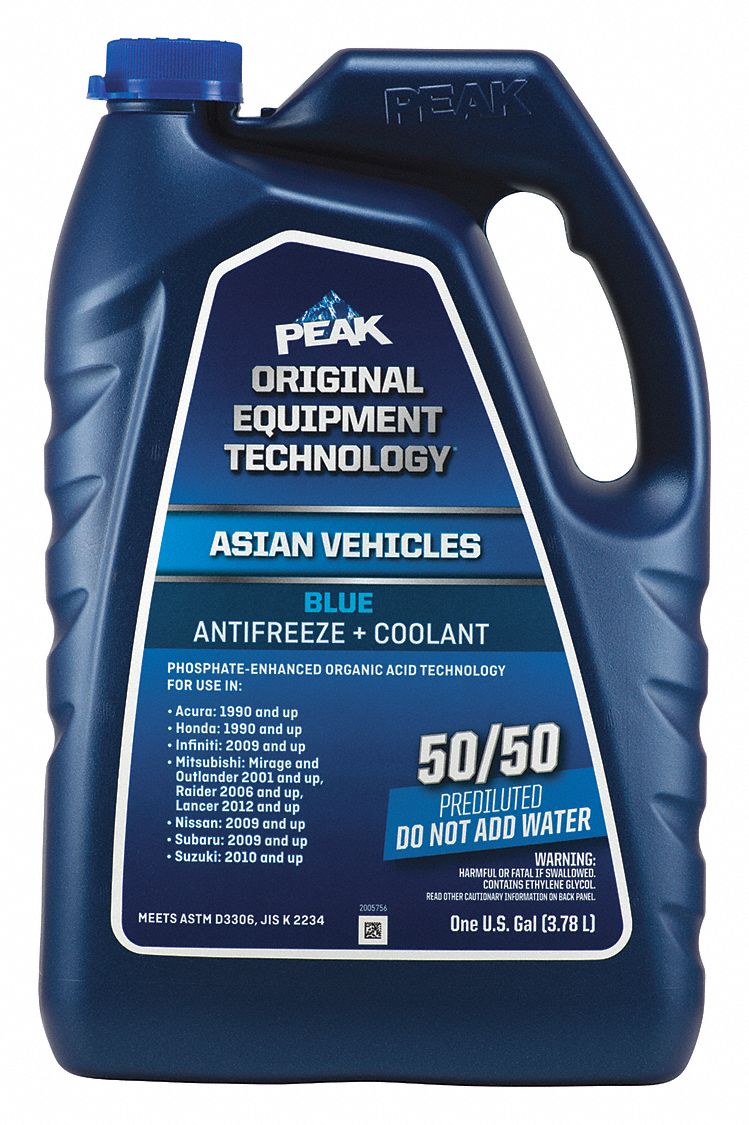 Antifreeze Coolant: Pre-Diluted 50/50, 1 gal Container Size, Blue, P-HOAT, Ethylene Glycol