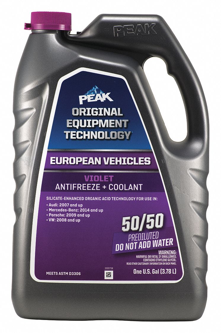 PEAK Antifreeze Coolant, 1 gal, Plastic Bottle, Dilution Ratio 50/50 60FG45PEVB5301GR