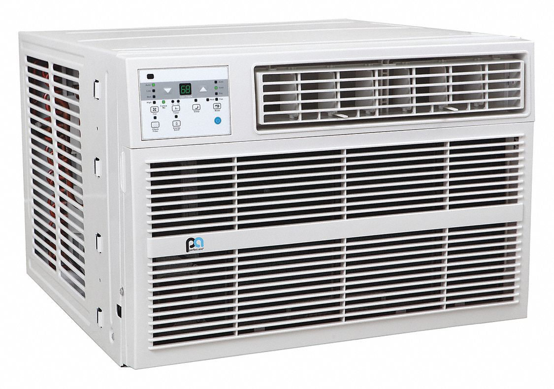 Window Air Conditioner w/Heat: 12,000 BtuH, 450 to 550 sq ft, 230V AC – LCDI, 6-20P