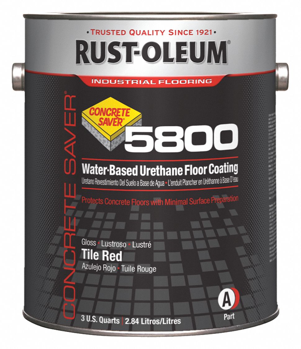 Floor Coating: Urethane, Base, Water, 5800, 1 gal Container Size, Tile Red