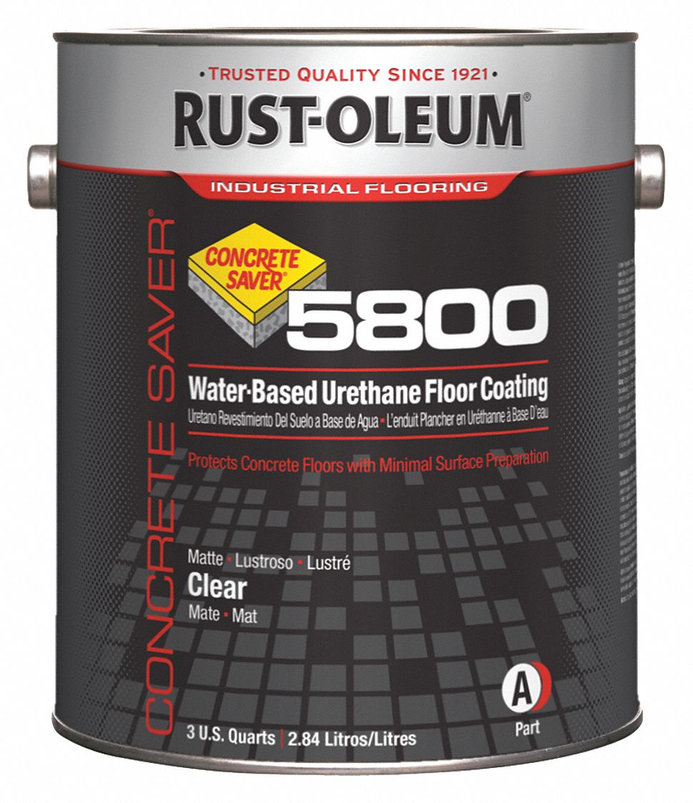 Floor Coating: Urethane, Base, Water, 5800, 1 gal Container Size, Clear, 96 hr