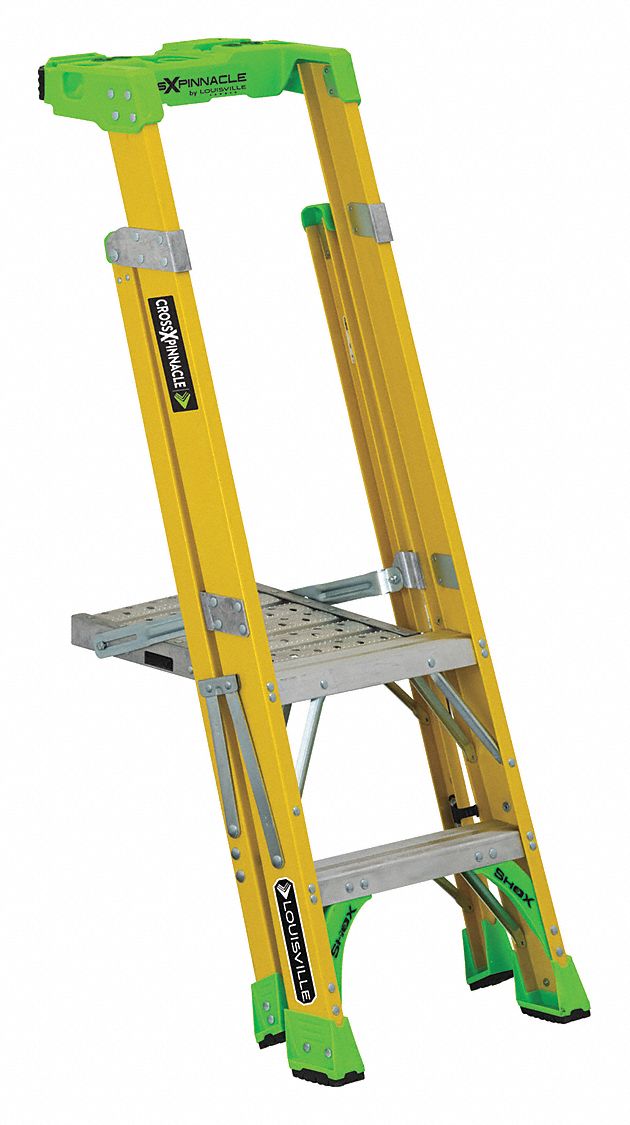 LADDER PLATFORM STEPLADDER, FIBREGLASS, 375 LB LOAD CAPACITY, 25 LB W