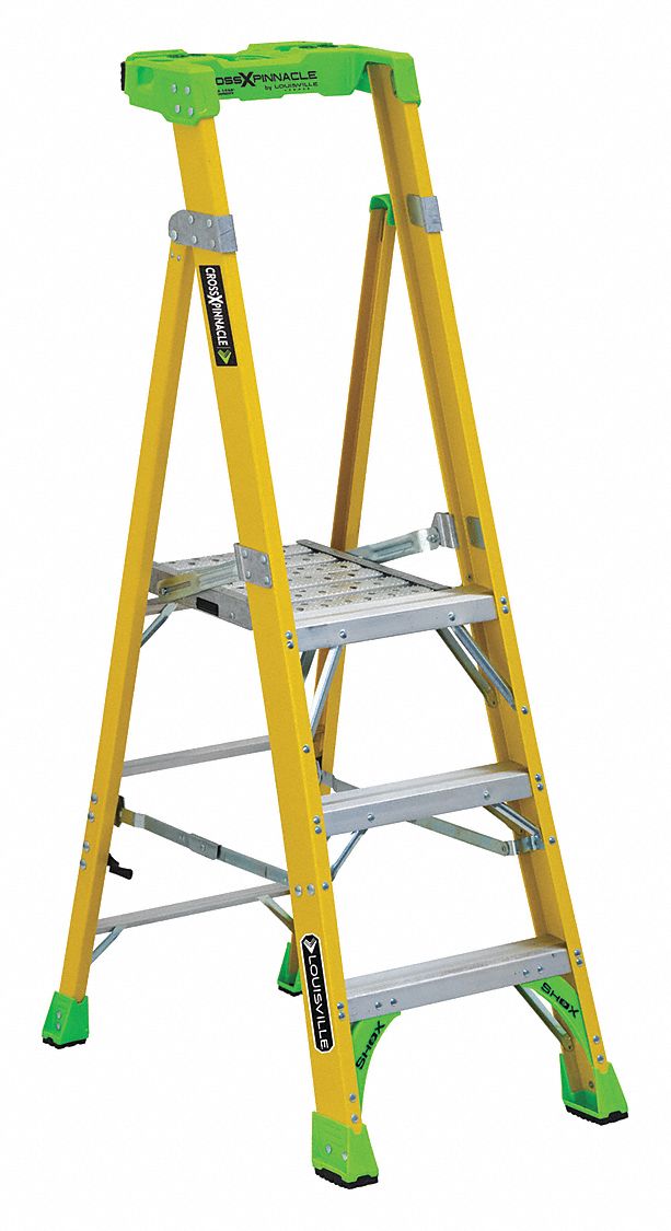 LADDER PLATFORM STEPLADDER, FIBREGLASS, 375 LB LOAD CAPACITY, 30 LB W