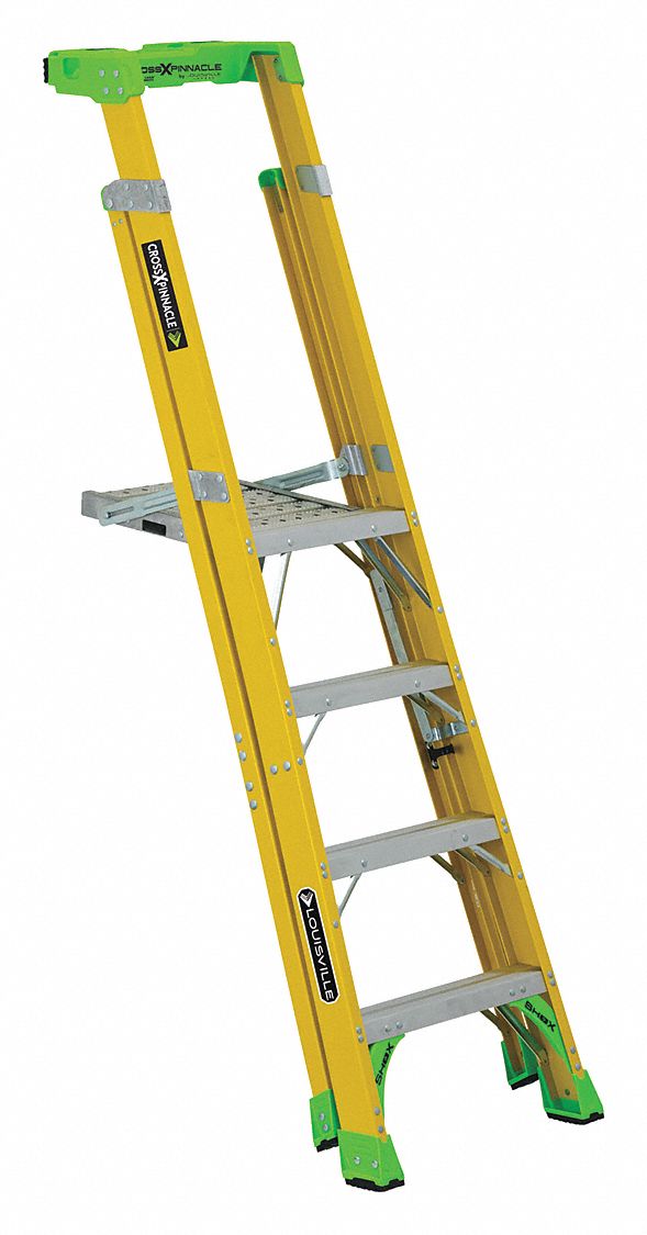 LADDER PLATFORM STEPLADDER, FIBREGLASS, 375 LB LOAD CAPACITY, 34 LB W