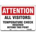 Attention - All Visitors - Temperature Check Required Beyond This Point Sign