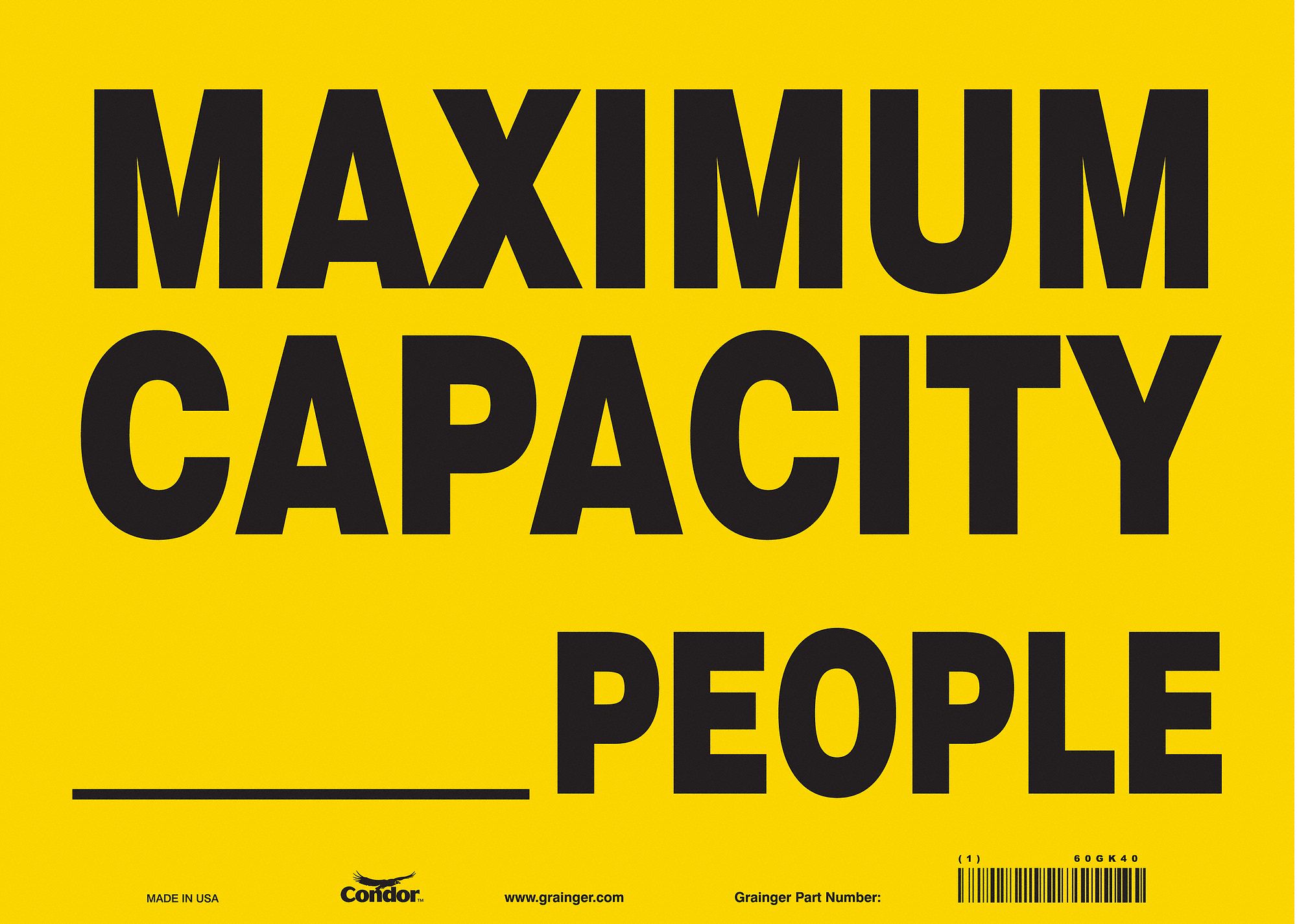 Safety Sign: 10 in x 14 in Nominal Sign Size, Vinyl, Yellow, 10 in Ht, 14 in Wd