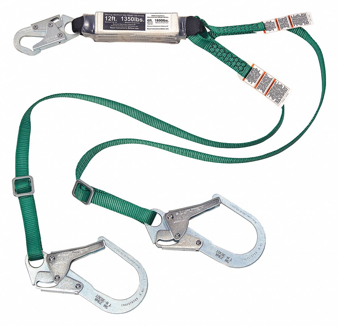 MSA, Shock Pack, Aluminum Snap Hook, Shock-Absorbing Lanyard - 60GU50 ...