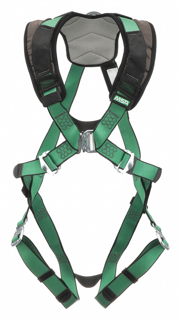HARNESS, FULLBODY SAFETY, BACK DRING/VFORM+/CSA Z259.10, GREEN, XL, POLYESTER/STEEL