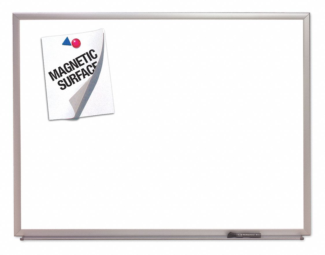 ABILITY ONE GlossFinish Melamine Dry Erase Board, Wall Mounted, 48 inH