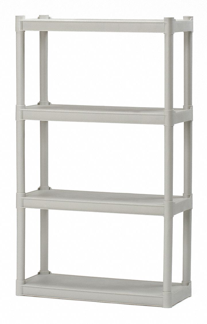 Plastic Shelving, White, Open Style, HDPE