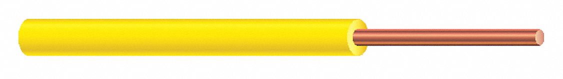 Underground Feeder Cable: UF-B, 10 AWG, 1 Conductors, Yellow, 500 ft Overall Lg