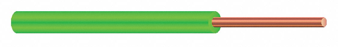 Underground Feeder Cable: UF-B, 12 AWG, 1 Conductors, Green, 500 ft Overall Lg, 600 V Volt