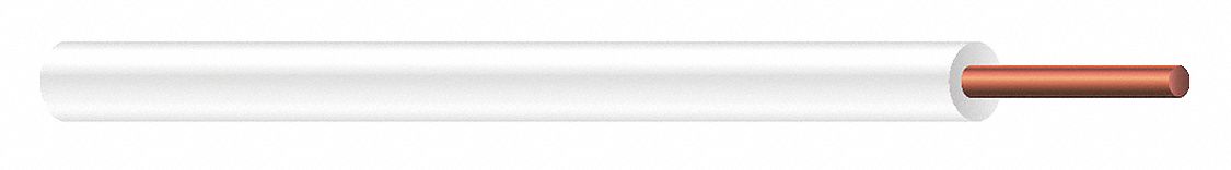 Underground Feeder Cable: UF-B, 12 AWG, 1 Conductors, White, 500 ft Overall Lg, 600 V Volt