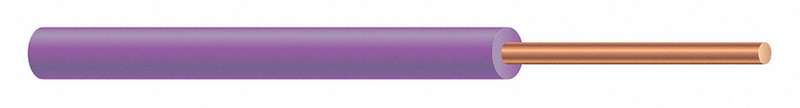 Underground Feeder Cable: UF-B, 12 AWG, 1 Conductors, Purple, 500 ft Overall Lg