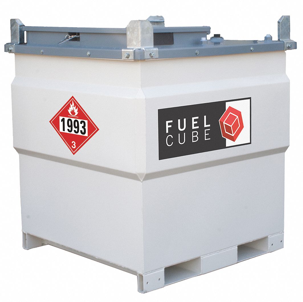 White Square Diesel Fuel Tank Pump Kit, 243 gal Capacity, 11 Gauge Steel