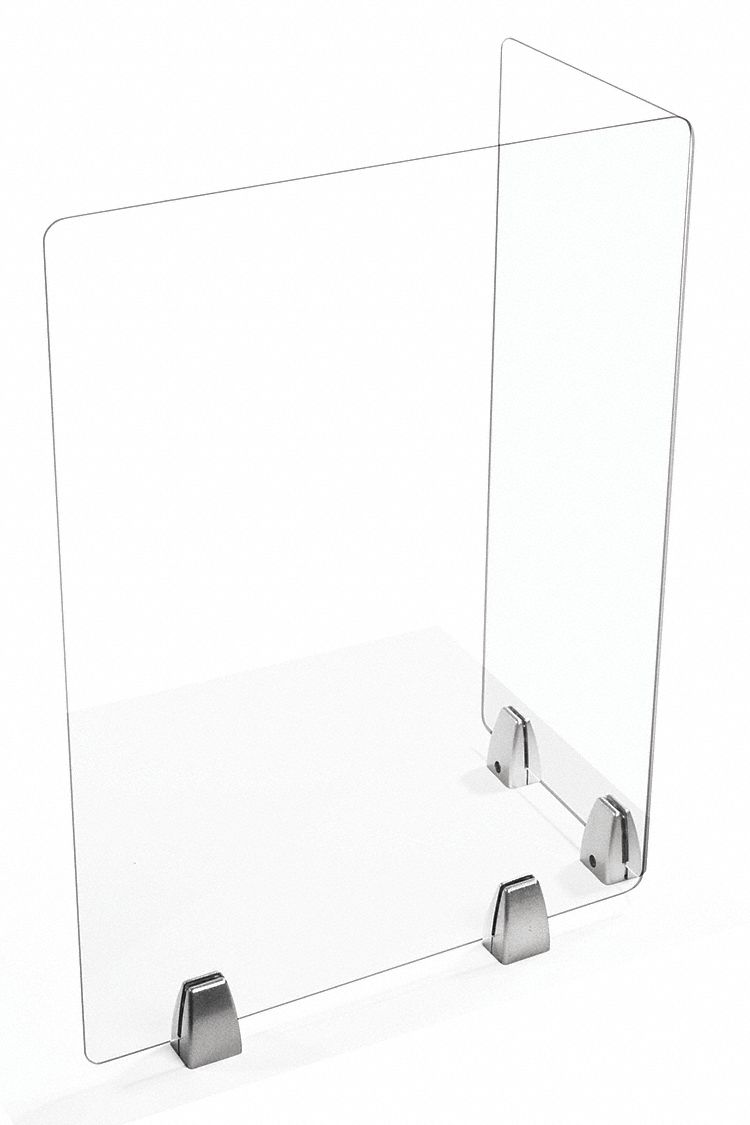 USA SEALING Plastic Classroom Desk Dividers 24 in Ht, 1/4 in Thick