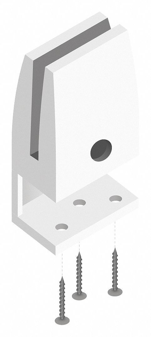 SLOTTED SUPPORT BRACKET W SCREWS, 0.25 LBS, CLEAR, 3 5/8 IN THICK, 1 3/4 X 3 5/8 IN, PLASTIC