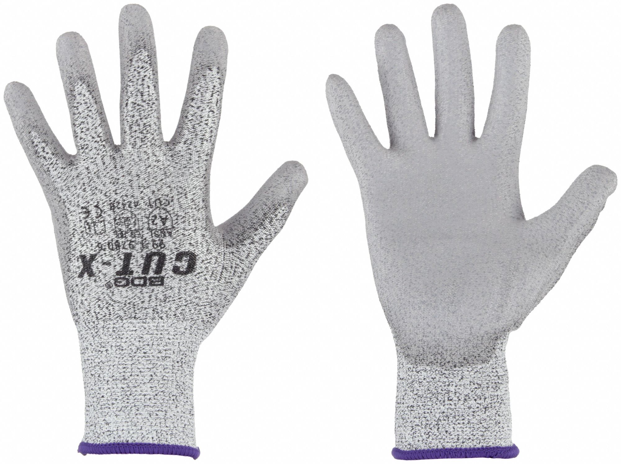 CUT-RESISTANT GLOVES, 13-GA, SZ 12/3XL, GREY, KNIT/HPPE/POLYURETHANE, PR