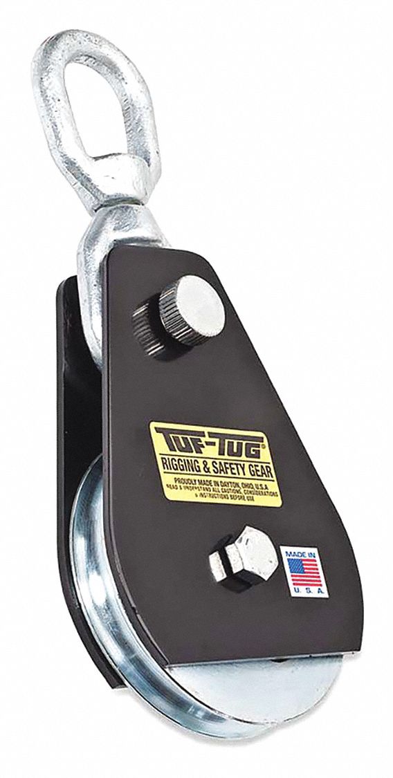 TUFTUG Drop Side Snatch Blocks, Swivel Eye, Designed For Wire Rope, 3/
