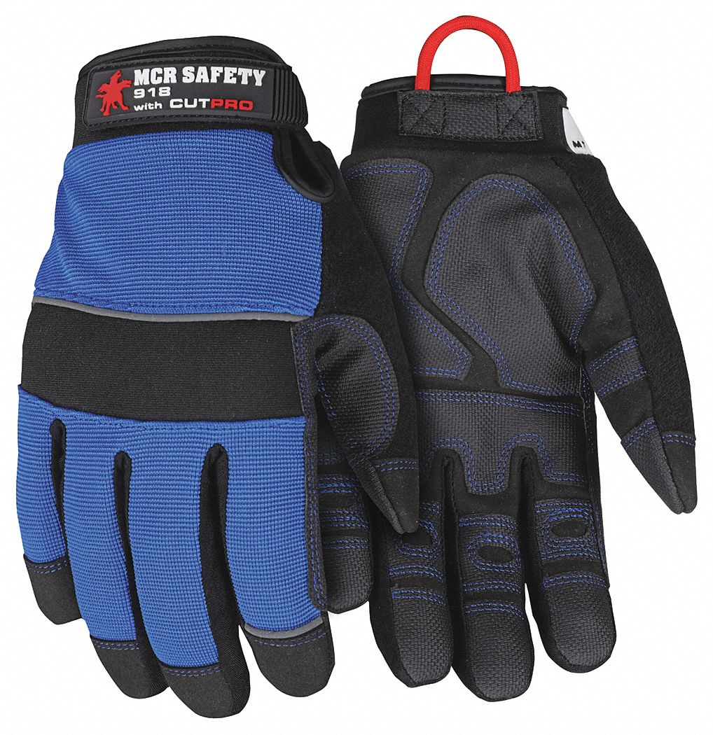 MCR SAFETY MCR SAFETY Mechanics Glove M ( 8 ), Synthetic Leather, Slip