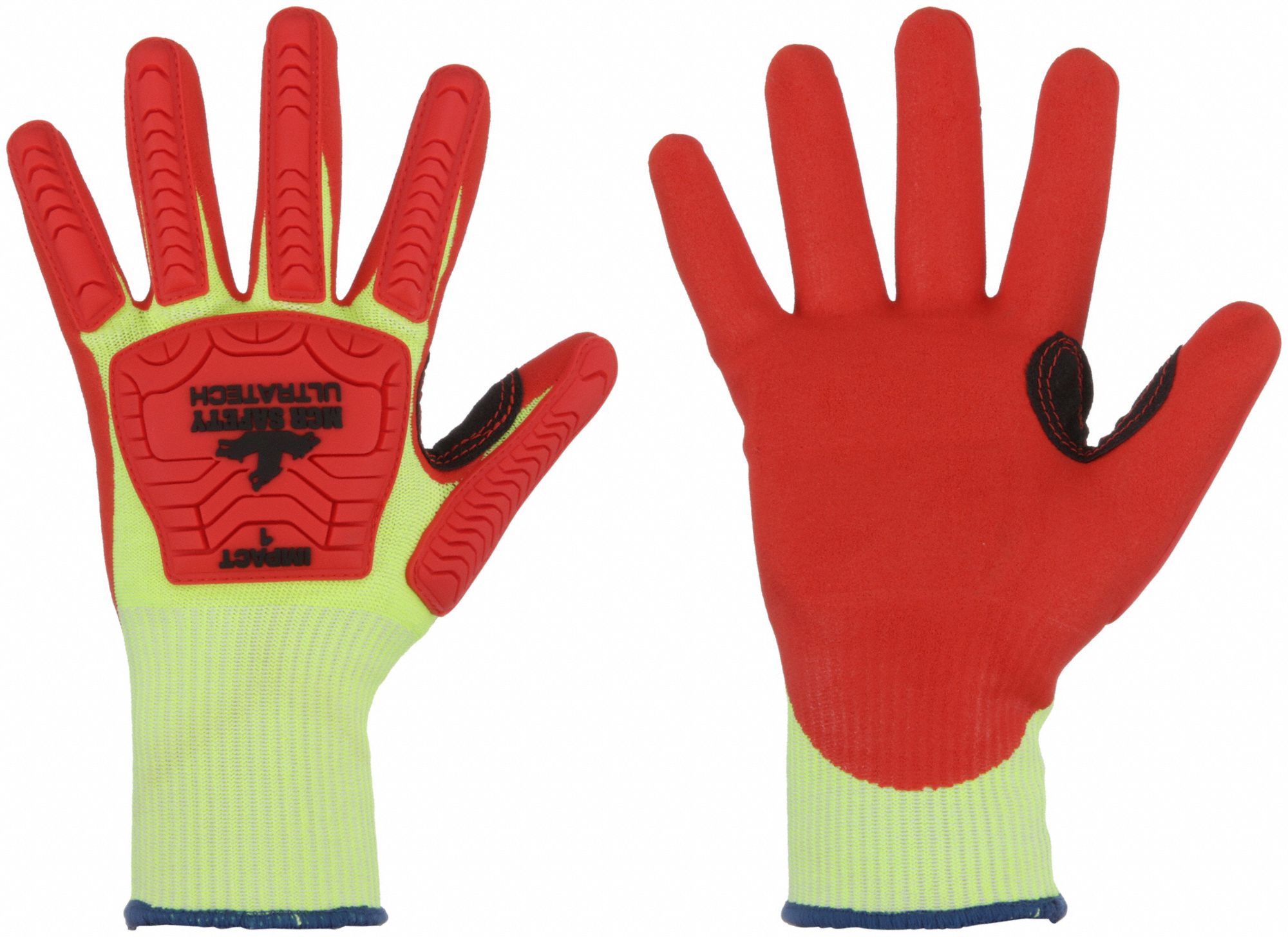 GANTS, RÉSIST CHOCS, MANCHETTE EN TRICT, DOIGT ENTIER, G/9, CITRON VRT, HPPE/TPR