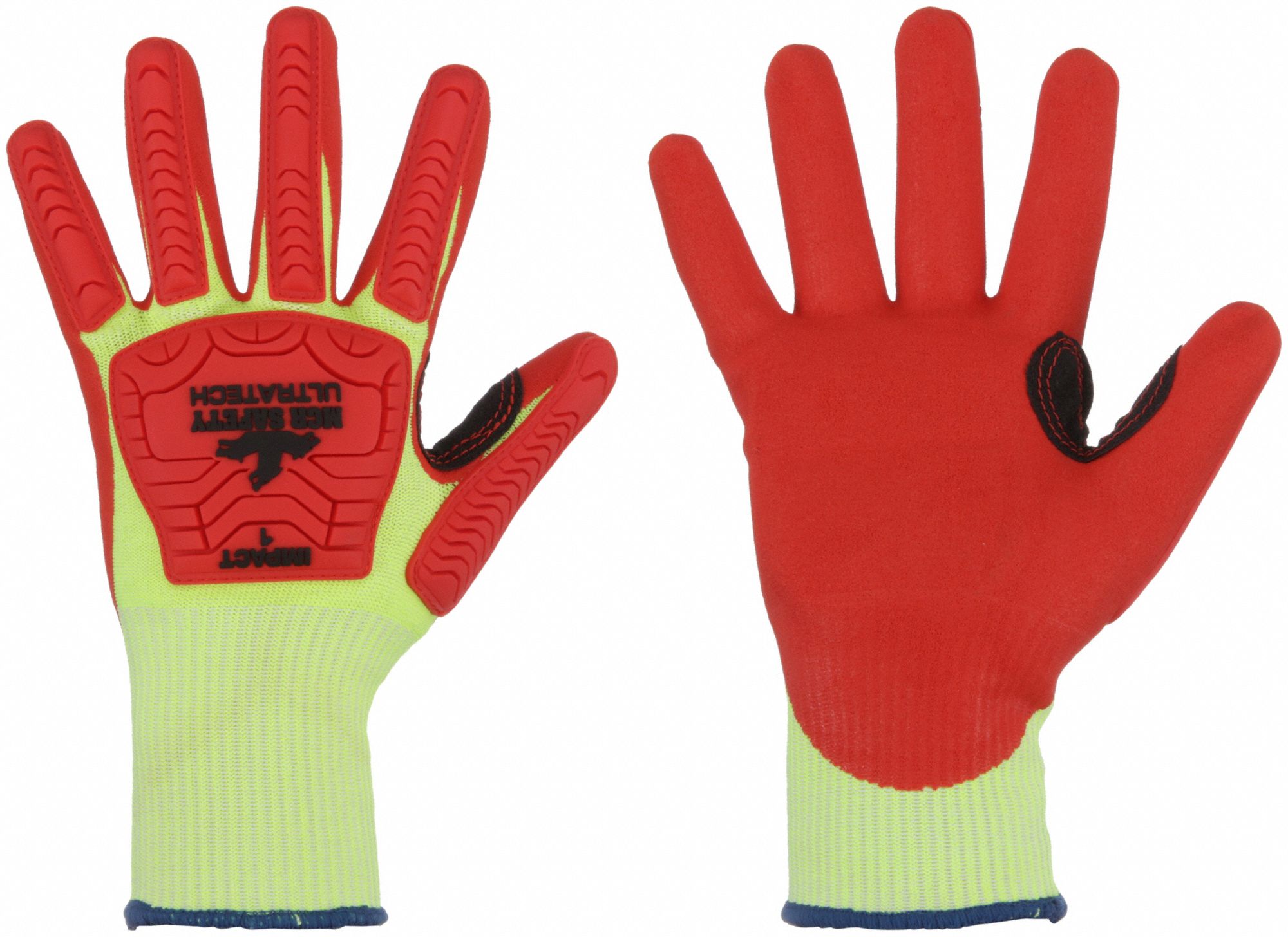 MCR SAFETY Coated Gloves: L ( 9 ), ANSI Cut Level A4, ANSI Impact Level 1,  Palm, Dipped, 12 PK