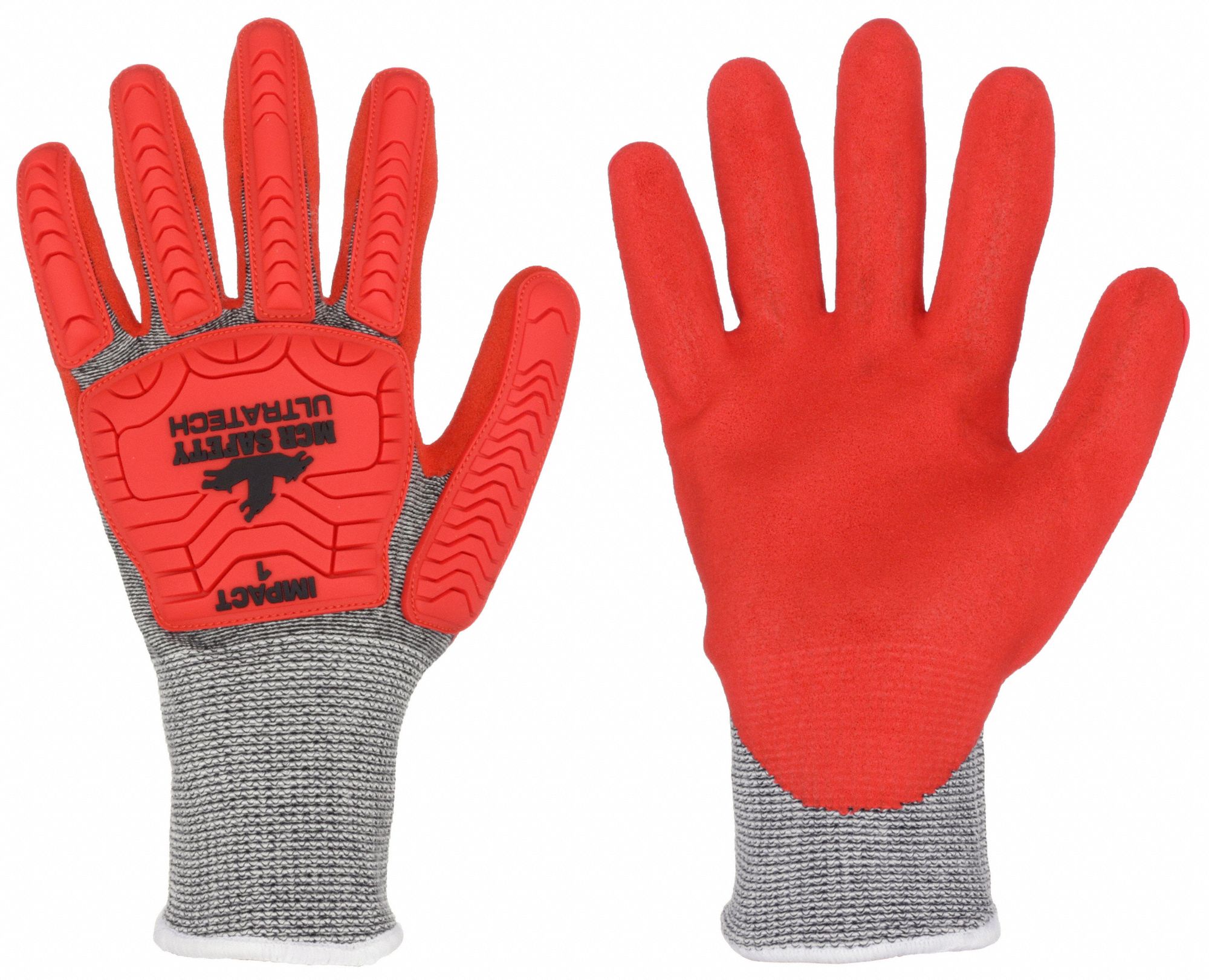 Coated Gloves: 2XL ( 11 ), ANSI Cut Level A5, ANSI Impact Level 1, Palm, Dipped, 12 PK