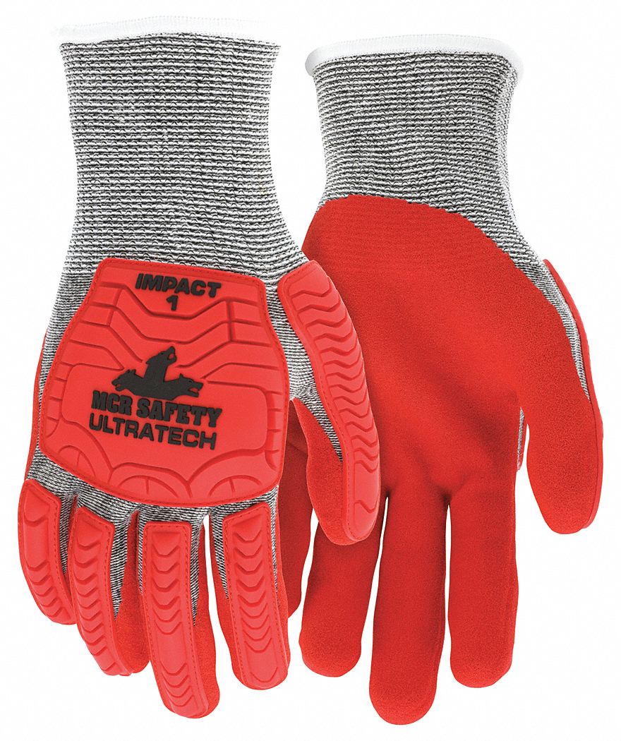 MCR SAFETY Coated Gloves S ( 7 ), ANSI Cut Level A5, ANSI Impact Level