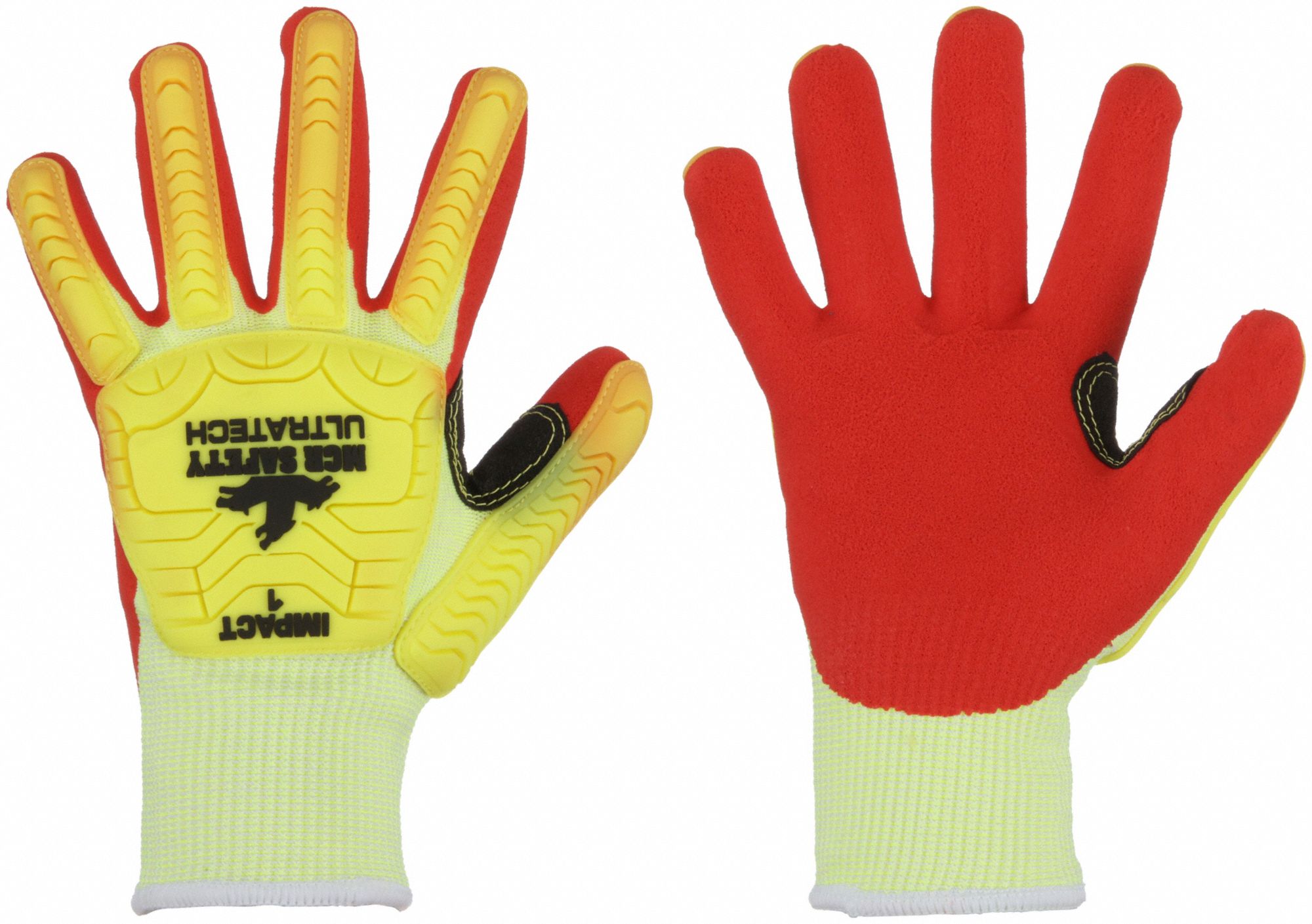 Coated Gloves: 2XL ( 11 ), ANSI Cut Level A5, ANSI Impact Level 1, Palm, Dipped, 12 PK