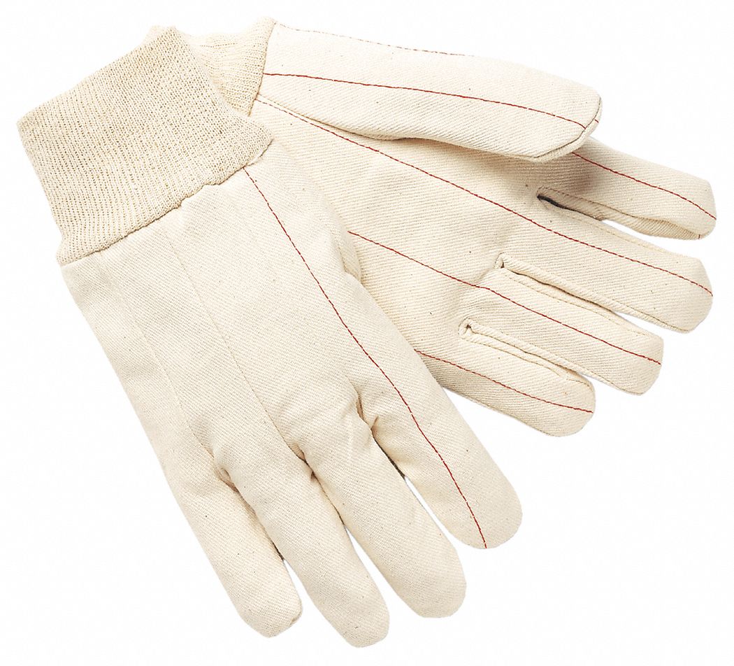 Knit Gloves: M ( 8 ), Glove Hand Protection, Uncoated, 500°F Max Temp, Cotton, 12 PK