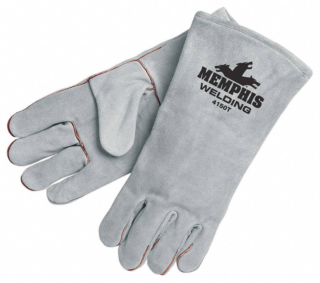 Welding Leather Glove, Gray, XL, PK12