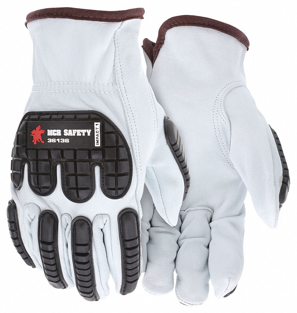 MCR SAFETY Leather Gloves XL ( 11 ), Goatskin, Drivers Glove, ANSI
