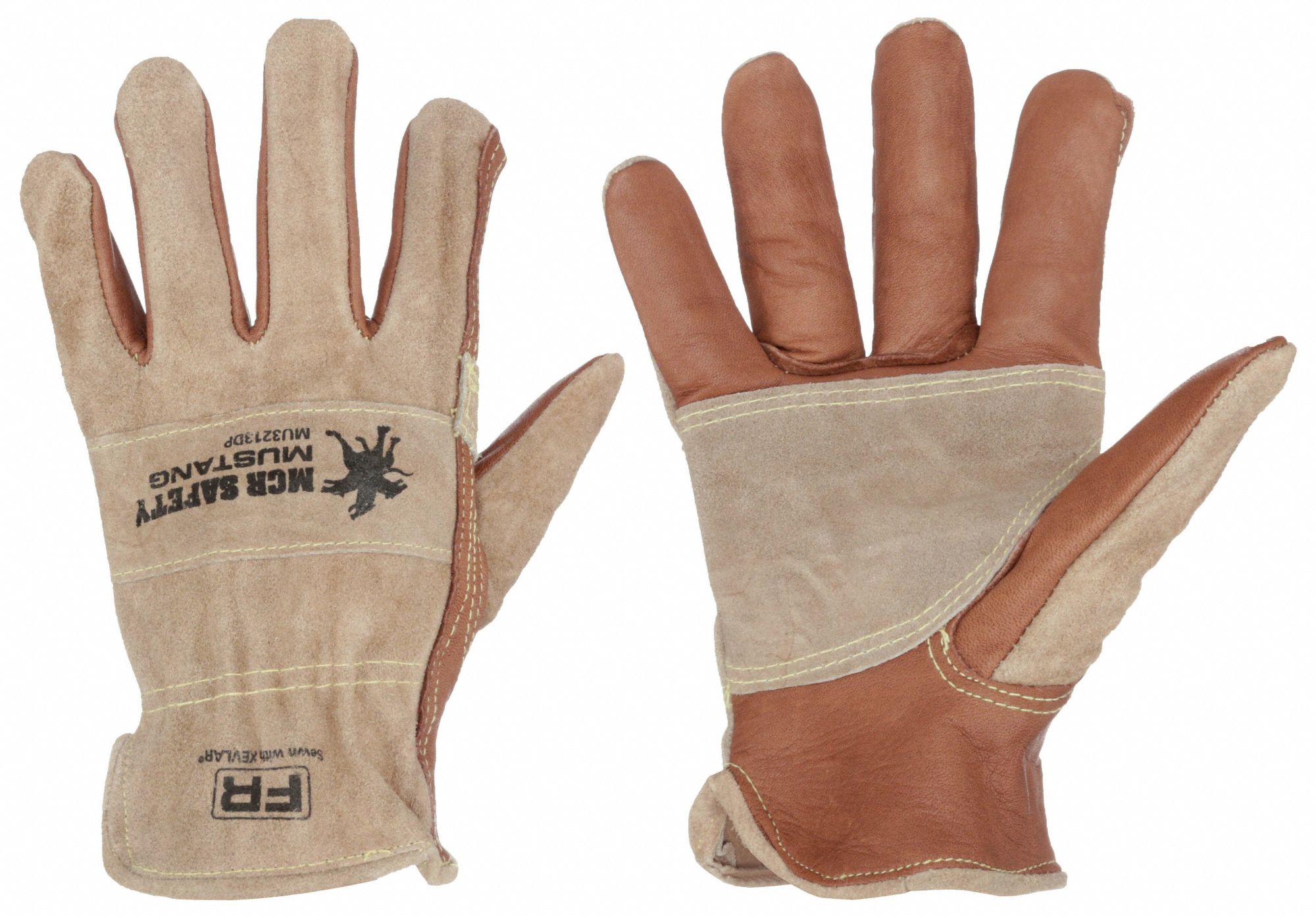 DRIVER GLOVE, GUNN CUT, UNLINED, WING THUMB, SIZE 3X-LARGE/12, BROWN, LEATHER/KEVLAR, PAIR