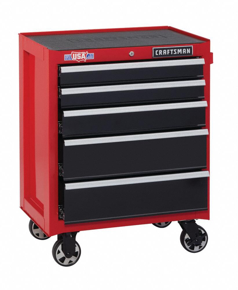 Rolling Tool Cabinet, Red,Light Duty