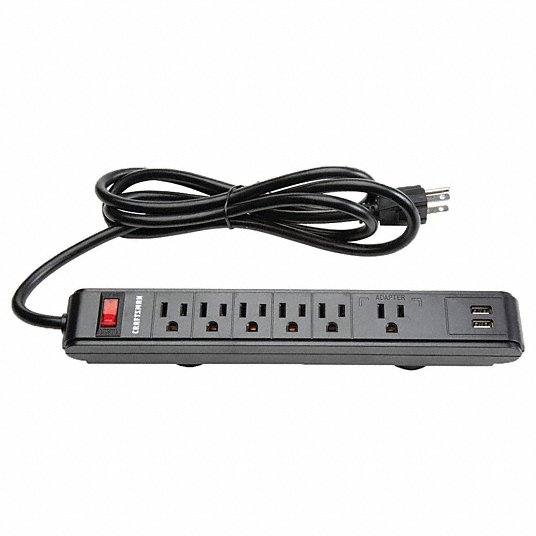 Magnetic Power Strip: 11 1/2 in Overall Wd, 1 1/4 in Overall Lg, 2 1/8 in Overall Dp