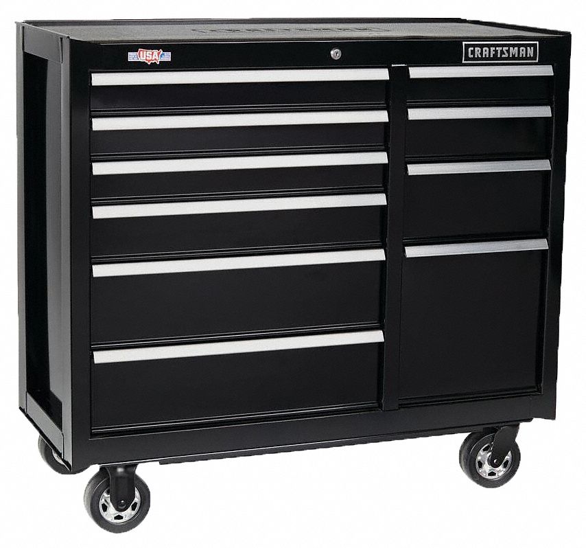 CRAFTSMAN Gabinete Móvil 37-1/2 x 41 x 18 Negro con 10 cajones