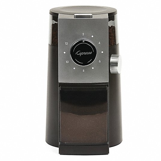 Coffee Grinder: Single Hopper, 0.62 lb, Black, Plastic