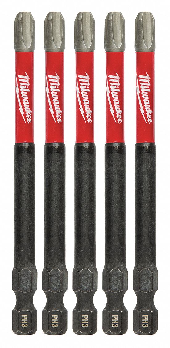 PH3 DRIVER BITS,3 1/2 IN L,PHILLIPS,PK5