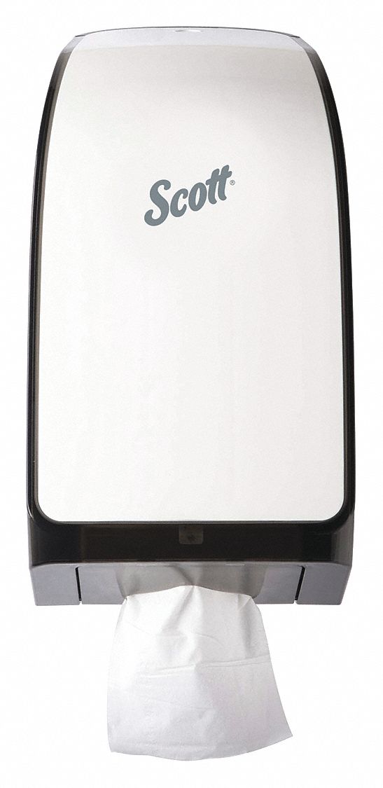 TOILET PAPER DISPENSER, SHEETS, VERTICAL SHEETS, PLASTIC, WHITE