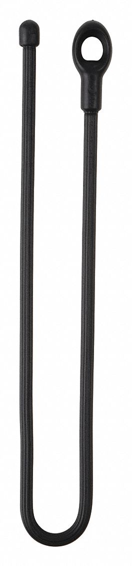 Loopable Gear Tie: Black, 12 in Lg, 2 PK