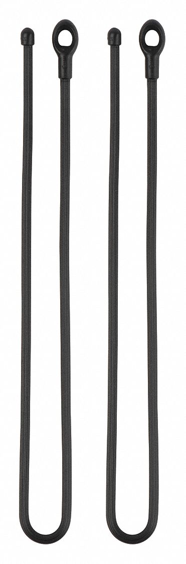 Loopable Gear Tie: Black, 18 in Lg, 2 PK