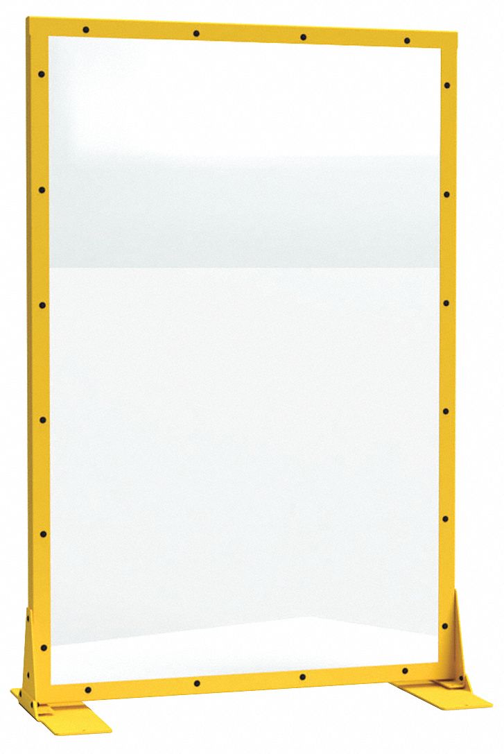 Room Divider: 1 Panels, Transparent, Yellow Panel, 24 in Overall Ht, 24 in Overall Wd