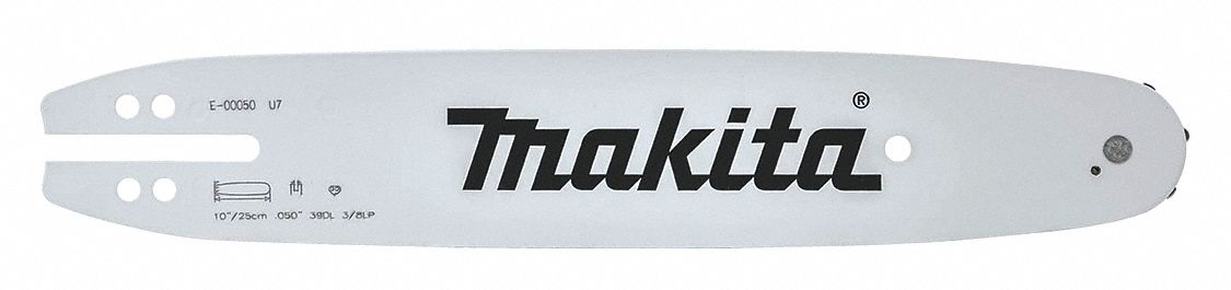 Guide Bar: 10 in Compatible Bar Lg, 3/8 in, 0.05 in Gauge, 39 Links