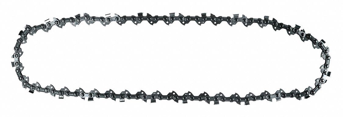 Chainsaw Chain: 12 in Compatible Bar Lg, 3/8 in, 0.04 in Gauge, 46 Links, 4 1/2 mm File Size