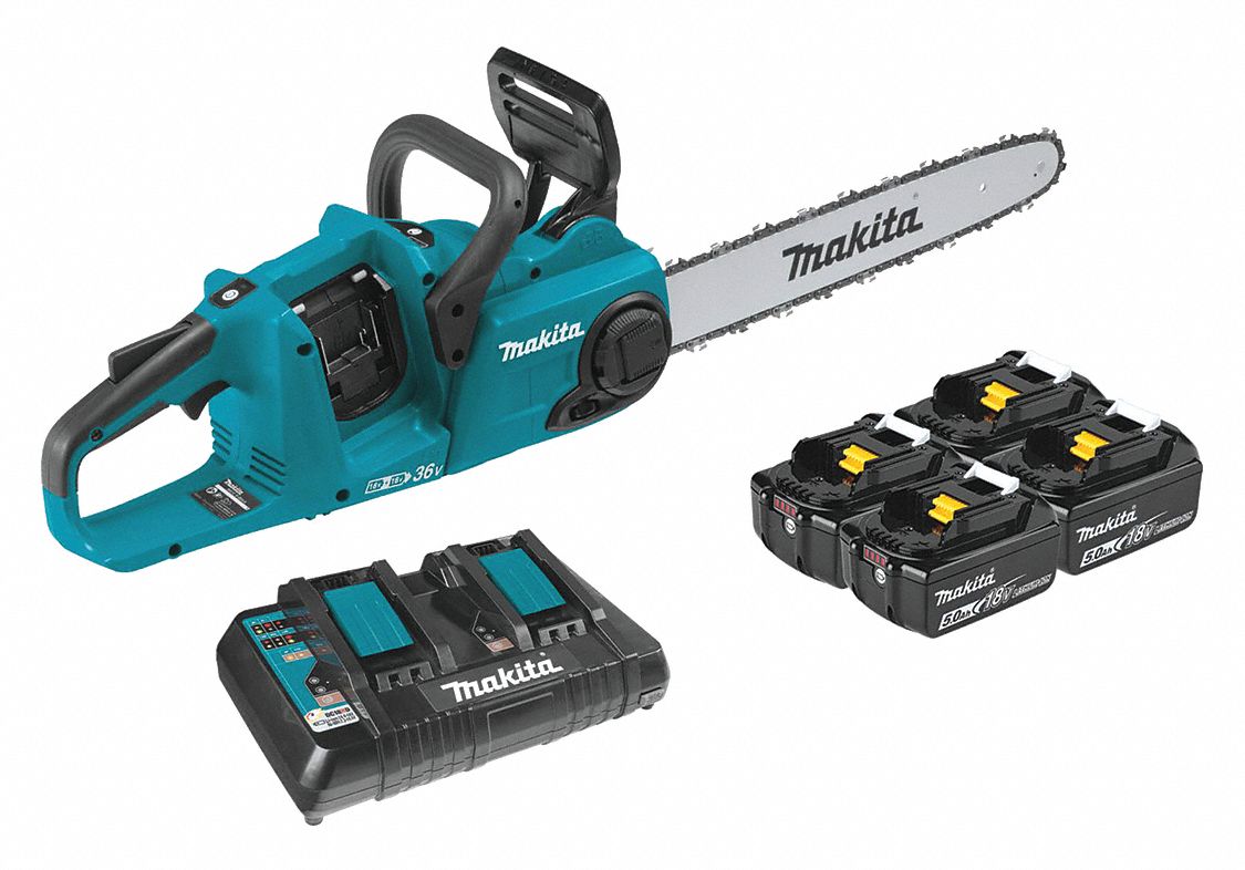 MAKITA 16 in, 18 V, Battery Powered, Chain Saw Kit, Battery Amperage 5