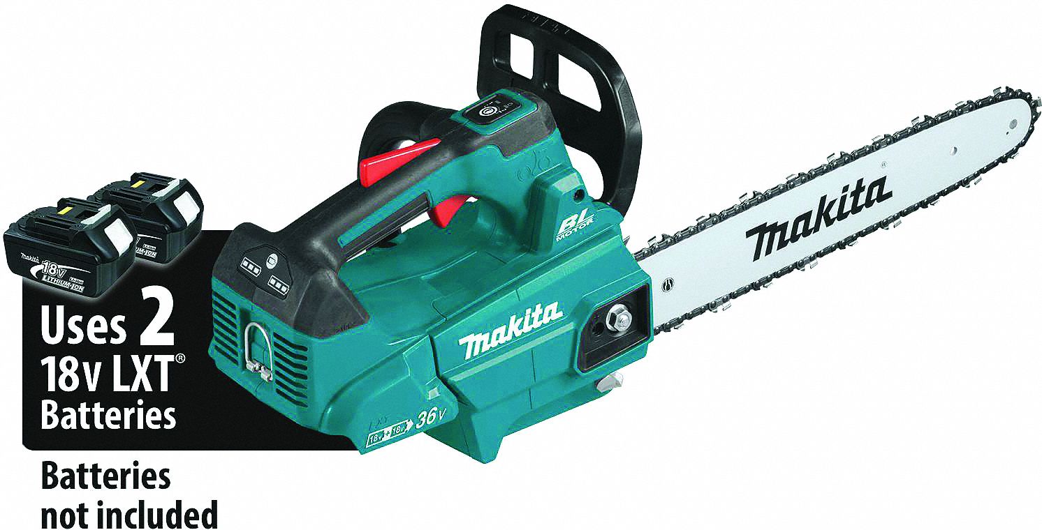 Battery-Powered Chainsaw: 16 in Bar Lg, Top Handle, Adj/Auto Chain Oiler, 18 V, 30 cc