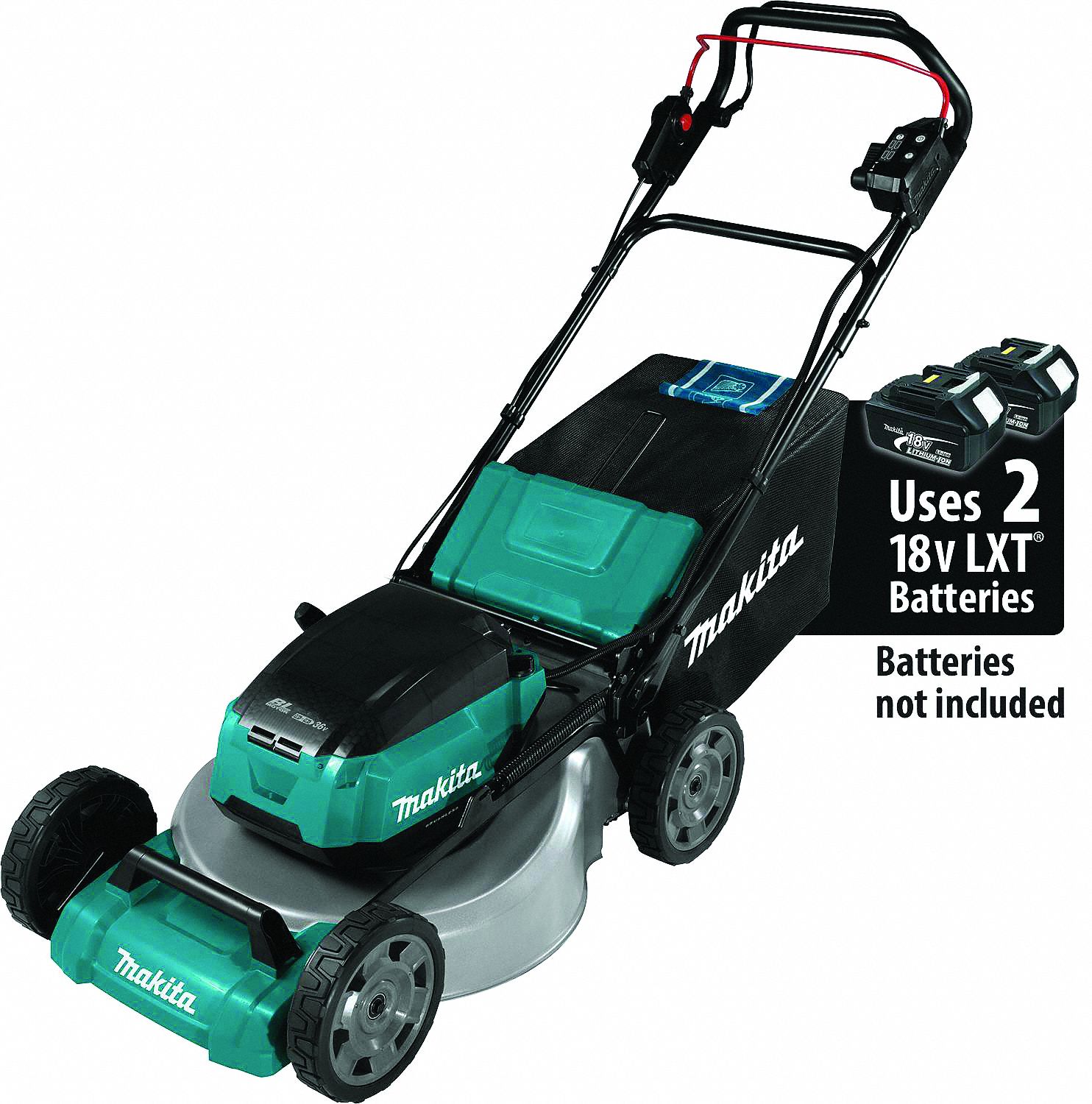 Battery-Powered Lawn Mower: Self-Propelled, 18 in Cutting Wd, Bag/Mulch Discharge Location
